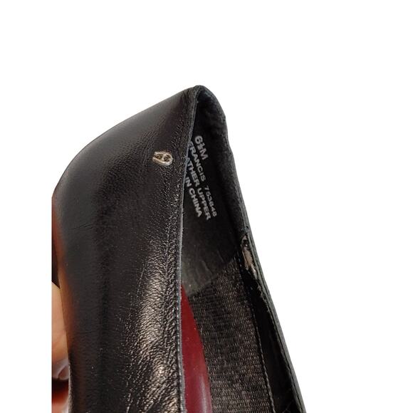 Etienne Aigner Francis Slip On Pumps Block Heel Leather Black Womens Size 6.5M - Picture 9 of 9